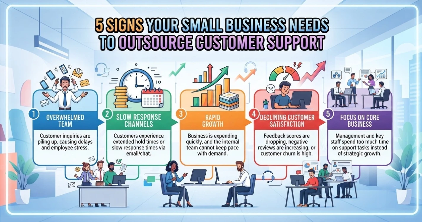 5 signs your small business needs to outsouce customer support